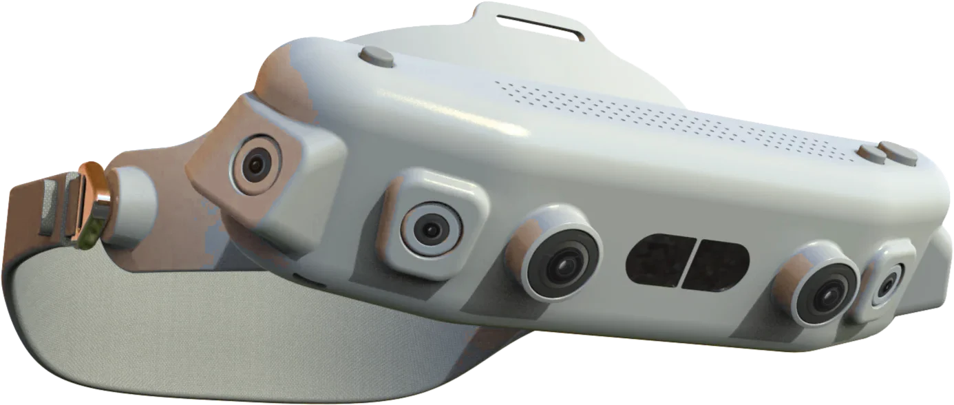 Data-collection HMD: 4 fisheye + 2 RGB + ToF